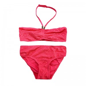 Halterneck кружево две части детей купальники