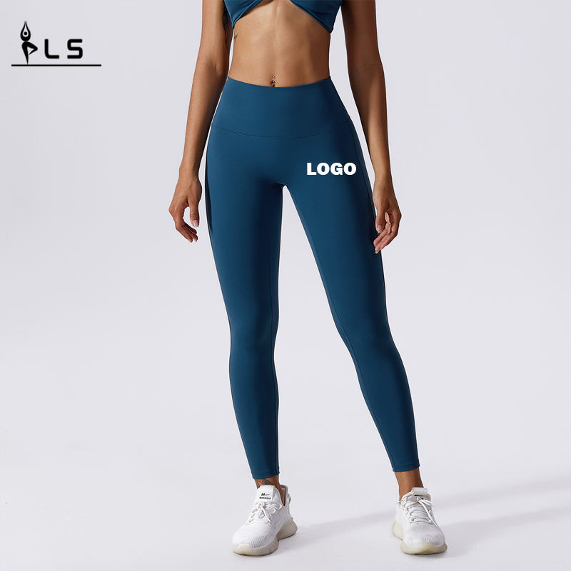 SC101112 Сжатие сжатия растягивания плавное легинг йоги, но поднимайте высокую талию спортивные женские спортивные брюки.