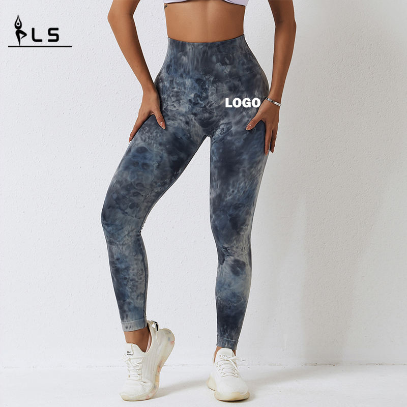 SC10125 Оптовая цена, галстук, окрашивание, задницы, и брюки для йоги с высокой талией спортивные женские спортивные брюки йога брюки.